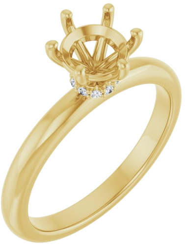 Sužadėtuvių Žiedas „Accented“ 14k yellow gold Round 6.5mm (1)
