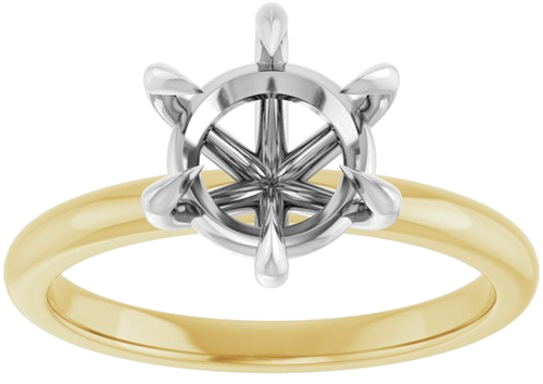 Sužadėtuvių Žiedas „Claw-Prong“ 14k yellow/white gold Round 8mm (3)