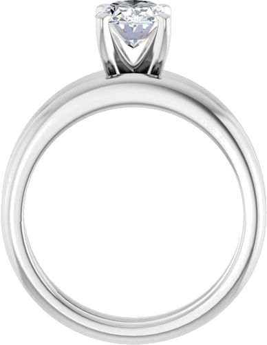 Sužadėtuvių Žiedas 10k white gold Oval 8mm x 6mm (7)