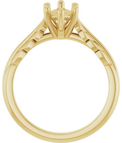 Sužadėtuvių Žiedas „Solitaire Leaf“ 14k yellow gold Marquise 10mm x 5mm (2)