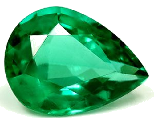 0.97 carat GREEN Pear Smaragdas (1)