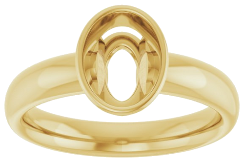 14K Yellow 8x6 mm Oval Engagement Ring Mounting (3)