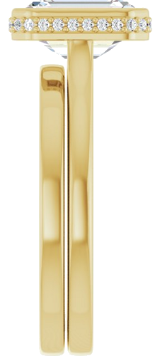 Sužadėtuvių Žiedas „Hidden Halo-Style“ 14k yellow gold Emerald 9mm x 7mm (9)