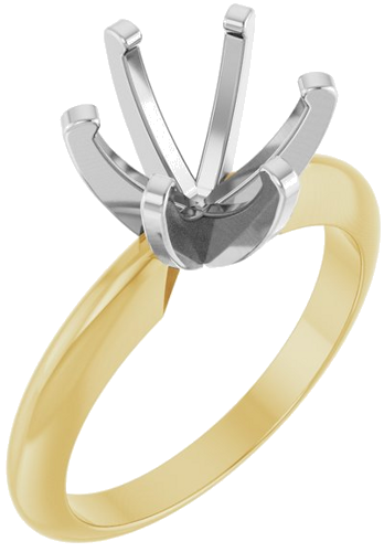 Sužadėtuvių Žiedas „Solitaire“ 14k yellow/white gold Round 8.2mm (1)