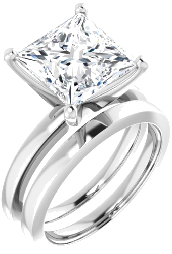 Sužadėtuvių Žiedas „Solitaire“ 10k white gold Square 9mm (6)