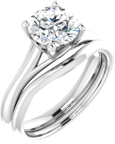 14K White 7.4 mm Round Solitaire Engagement Ring Mounting (6)