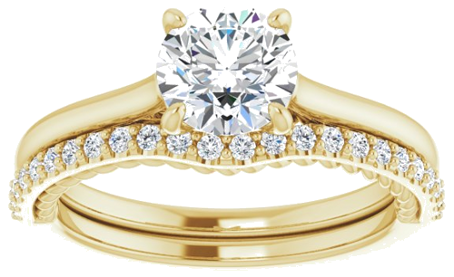 Sužadėtuvių Žiedas „Solitaire Rope“ 14k yellow gold Round 6.5mm (8)
