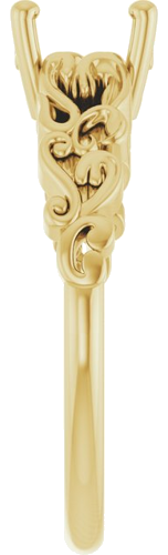 Sužadėtuvių Žiedas „Solitaire Sculptural“ 14k yellow gold Oval 7mm x 5mm (4)