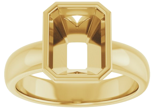 Sužadėtuvių Žiedas „Bezel-Set Solitaire“ 14k yellow gold Emerald 9mm x 7mm (3)