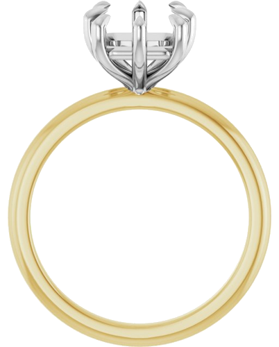 Sužadėtuvių Žiedas „Claw-Prong“ 14k yellow/white gold Emerald 9mm x 7mm (2)