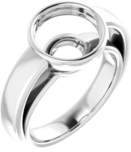 Sužadėtuvių Žiedas „Bezel-Set Solitaire“ 14k white gold Round 9.4mm (1)