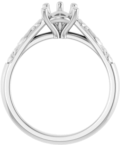 14K White 8x6 mm Pear Solitaire Engagement Ring Mounting (2)