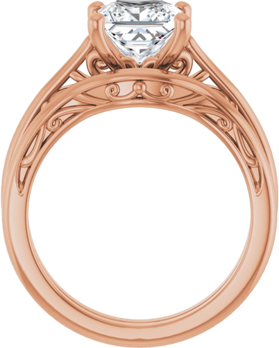 Sužadėtuvių Žiedas „Solitaire“ 14k rose gold Square 6.5mm (7)