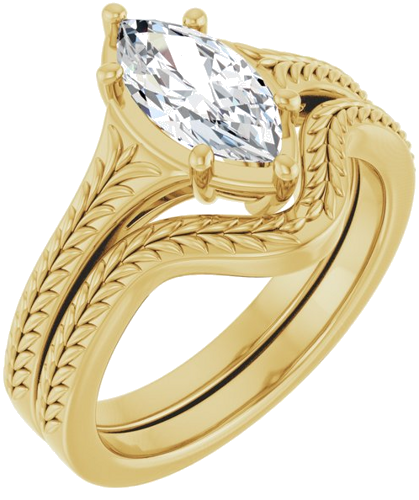 Sužadėtuvių Žiedas „Solitaire“ 10k yellow gold Marquise 10mm x 5mm (6)
