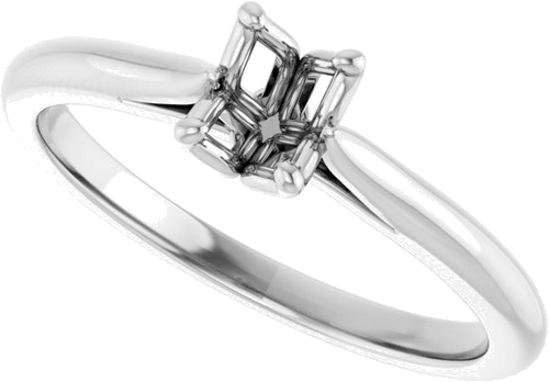 Sužadėtuvių Žiedas „Solitaire“ 14k white gold Oval 6mm x 4mm (5)