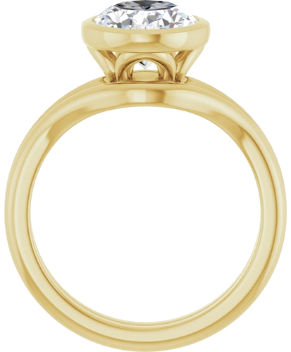 Sužadėtuvių Žiedas „Bezel-Set“ 14k yellow gold Oval 10mm x 8mm (7)