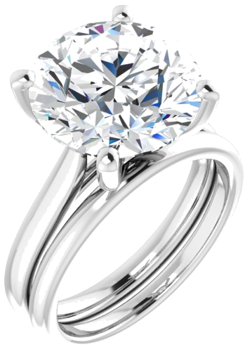 Platinum 12 mm Round Engagement Ring Mounting (6)