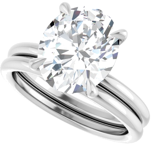 Sužadėtuvių Žiedas „Claw-Prong Solitaire“ 14k white gold Oval 11mm x 9mm (10)