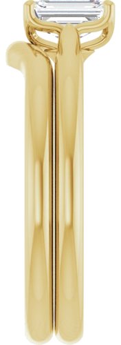 Sužadėtuvių Žiedas „Solitaire“ 585 Geltonojo Aukso Emerald 6mm x 4mm (9)