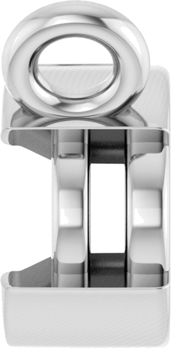 Pakabukas „Half-Bezel Solitaire“ 14k white gold Oval 6mm x 4mm (3)
