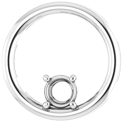 Pakabukas „Solitaire Circle“ 585 Baltojo Aukso Round 4.8mm (1)