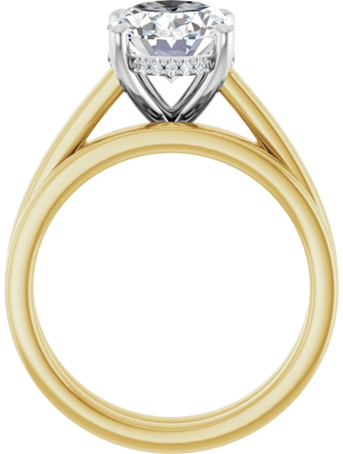 Sužadėtuvių Žiedas „Hidden Halo-Style“ 14k yellow/white gold Oval 10mm x 8mm (7)
