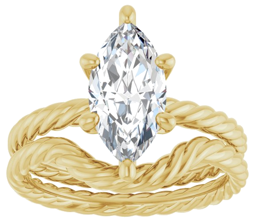 Sužadėtuvių Žiedas „Solitaire Rope“ 14k yellow gold Marquise 12mm x 6mm (8)