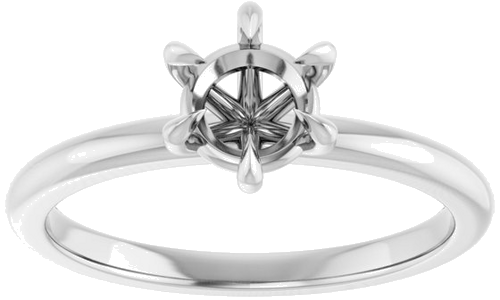 Sužadėtuvių Žiedas „Claw-Prong“ 14k white gold Round 5.8mm (3)