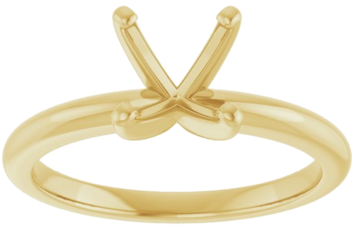 18K Yellow  7.4 mm Round Solitaire Engagement Ring Mounting (3)