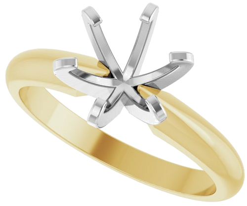 Sužadėtuvių Žiedas „Heavyweight Solitaire“ 14k yellow/white gold Round 7mm (5)