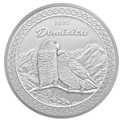 1 oz попугаи Sisserou 2021 Доминика 2 доллара серебряная монета (1)