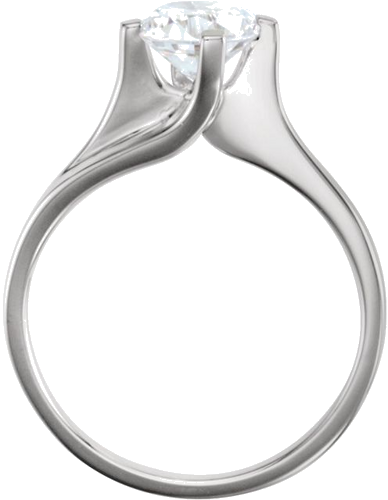Sužadėtuvių Žiedas „Solitaire“ 14k white gold Round 4.4mm (4)