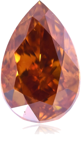 0.58 carat Fancy Deep Brownish Orange-SI1 Natūralus Pear Deimantas (1)