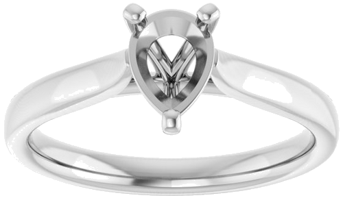 Sužadėtuvių Žiedas „Solitaire“ 585 Baltojo Aukso Pear Shape 7mm x 5mm (3)