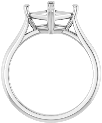 Sužadėtuvių Žiedas „Double Claw-Prong Solitaire“ 14k white gold Square 7mm (2)
