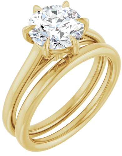 Sužadėtuvių Žiedas „Claw-Pong“ 14k yellow gold Round 8mm (6)