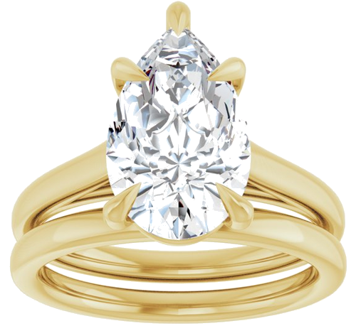 Sužadėtuvių Žiedas „Claw-Pong“ 14k yellow gold Pear 13mm x 8mm (8)