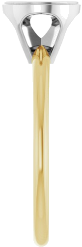 14K Yellow White 7 mm Round Solitaire Engagement Ring Mounting (4)