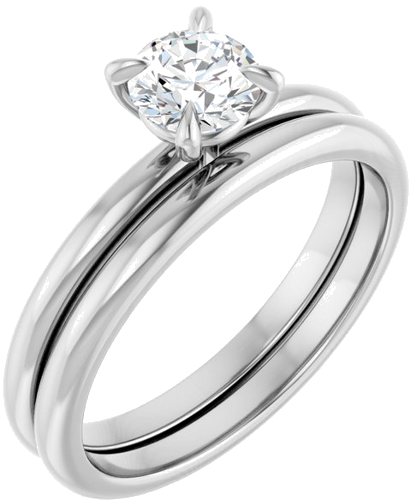 Platinum  5.2 mm Round Solitaire Engagement Ring Mounting (6)