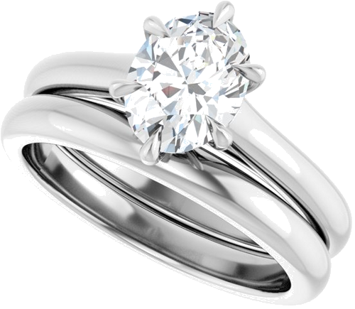 Sužadėtuvių Žiedas „Claw-Prong“ 14k white gold Oval 8mm x 6mm (10)