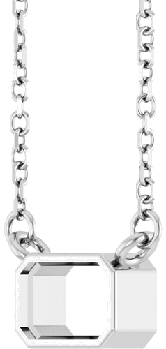Pakabukas „Solitaire“ 14k white gold Emerald 6mm x 4mm (2)