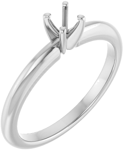Sužadėtuvių Žiedas 14k white gold Round 3.8mm (1)