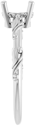 Sužadėtuvių Žiedas „Solitaire Scroll“ 585 Baltojo Aukso Round 7mm (4)