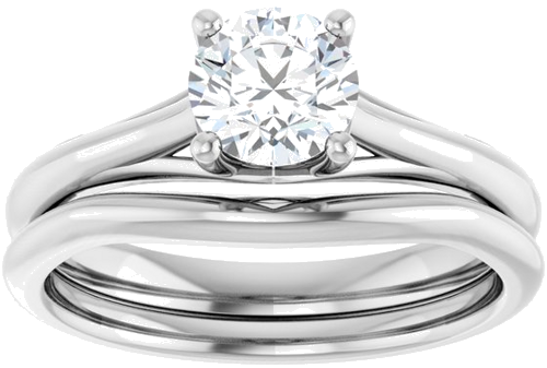 Sužadėtuvių Žiedas „Solitaire“ 585 Baltojo Aukso Round 5.8mm (8)