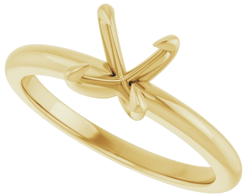 14K Yellow 6.5 mm Round Solitaire Engagement Ring Mounting (5)