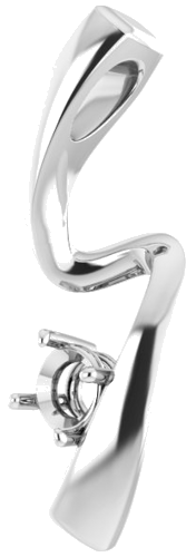 Pakabukas „Freeform Solitaire“ 585 Baltojo Aukso Round 3.8mm (2)