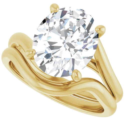 Sužadėtuvių Žiedas „Bypass“ 14k yellow gold Oval 11mm x 9mm (10)