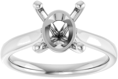 Sužadėtuvių Žiedas „Solitaire“ 585 Baltojo Aukso Oval 10mm x 8mm (3)