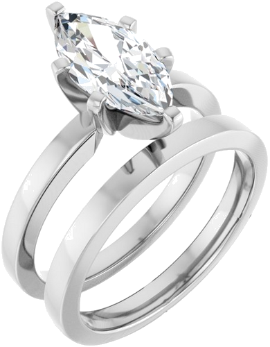 Sužadėtuvių Žiedas „Solitaire“ 585 Baltojo Aukso Marquise 12mm x 6mm (6)