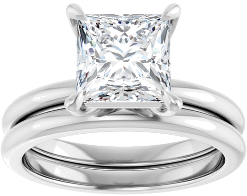 Sužadėtuvių Žiedas „Claw-Prong“ 14k white gold Square 7mm (8)